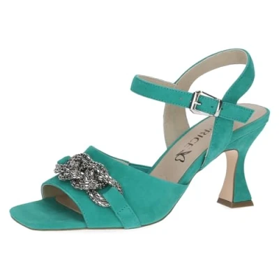 Image of CAPRICE Women&#039; 9 28318 42 Heeled Sandal, Emerald Suede, 3.5 UK