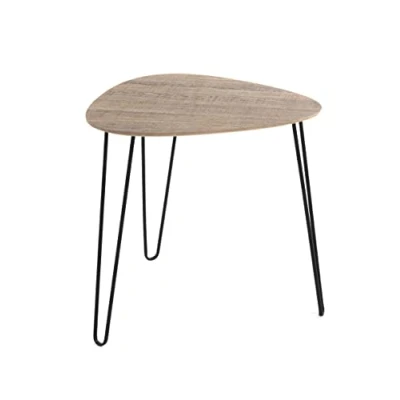 Image of HAKU Mobel End Table Oak, Black, Mdf, Metal Size: W 48 cm X H D cm, Style: Modern