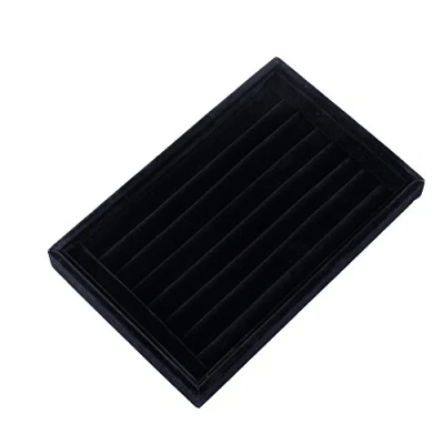 Image of Yosoo Ring Velvet Jewellery Display Box Cufflinks Storage Tray Case Holder Organizer (Black)