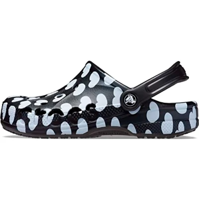 Image of Crocs Unisex Baya Graphic Clog, Black/White, 12 UK