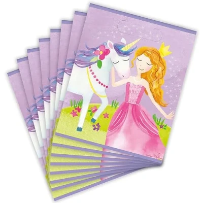 Image of Unique 58383 Fairy Princess Party Loot Bags 8 Pcs