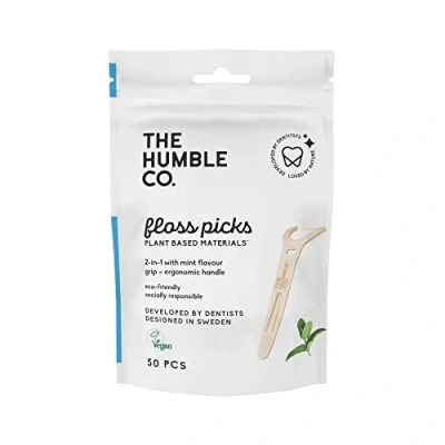 Image of The Humble Co., 2 in 1 Floss Picks, Mint, 50 Picks