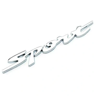Image of 1Pcs 3D Metal Sport Car Side Fender Rear Trunk Emblem Badge Sticker Decals (Silver)