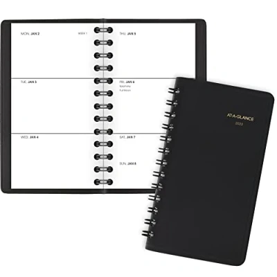 Image of AT A GLANCE 2023 Weekly Pocket Calendar, Planner, 2 1/2&quot; x 4 1/2&quot;, Size, Unruled, Black (7003505)
