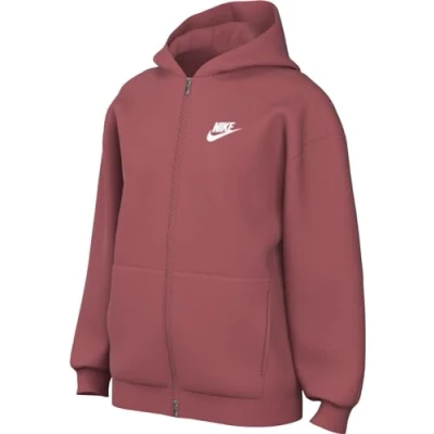 Image of Nike Girl&#039;s Top G Nsw Club Flc Ovrszd Fz Lbr, Adobe/White, FD2931 655, L