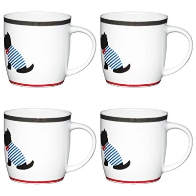 Image of KitchenCraft China 425ml Barrel Shaped Mug, Solo Westie