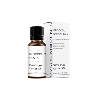 Image of Mystic Moments Broccoli Seed Virgin Carrier Oil 10ml Pure &amp; Natural Perfect for Hair, Face, Nails, Aromatherapy, Massage and Dilution Vegan GMO Free