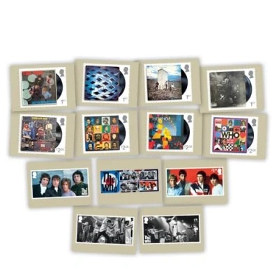 Image of Royal Mail Official The Who Postcards All 13 Stamp Designs