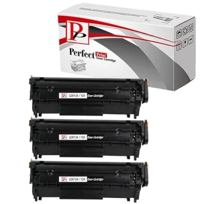 Image of 3 PerfcetPrint Compatible Toner Cartridge Replace Q2612A For HP 1010 1012 1015 1018 1020 1022 1022n 1022nw 3015 3020 3030 3050 3052 3055 M1005 MFP 12A