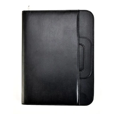 Image of Arpan A4 Black Conference Folder for Personal, Executive, Professionals, Corporate, Businesses, Soft Touch Portfolio Case with Portable Handle, Calculator &amp; Pad, Ideal Business Conferences and Travelling (34 x 25 cm)