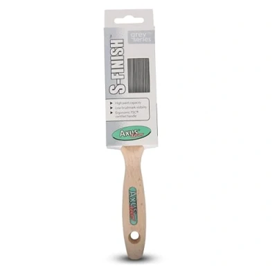 Image of Axus Decor S Finish Paint Brush (Grey Color) 2&quot;/50mm For All Paints, Synthetic Filaments, Birchwood Handles, Rust Resistant Stainless Steel, Compatible with Brushmate vapour boxes
