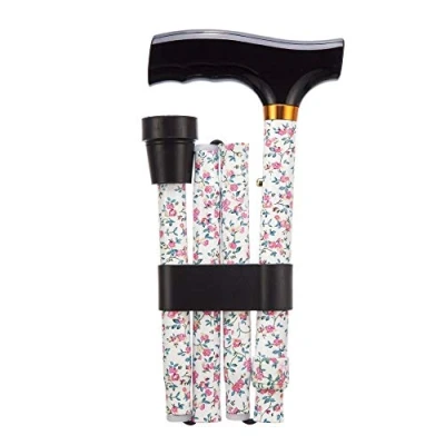 Image of Folding Adjustable Walking Sticks 33 37&quot; Pink Flowers [Electronics]