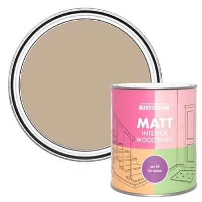 Image of Rust Oleum Brown Interior Wood Paint in Matt Finish Salted Caramel 750ml