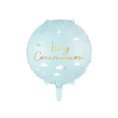 Image of Blue Holy Communion Foil Balloon, Pastel Religious Childrens Decorations