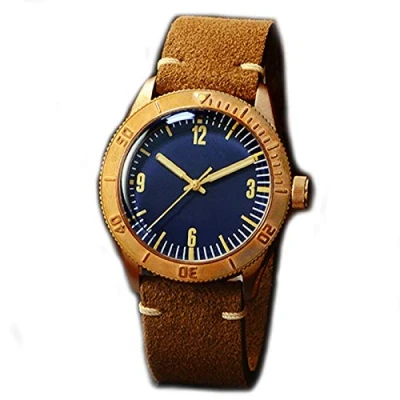 Image of San Martin New Men&#039;s CuSn8 Bronze Watches Automatic Diving Wristwatch Sapphire Glass PT5000 Movement (Blue no Logo), Modern