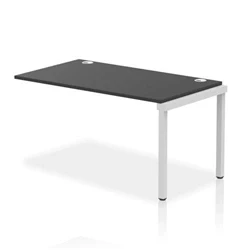 Image of Impulse Bench Single Row Ext Kit 1400 Silver Frame Desk Black