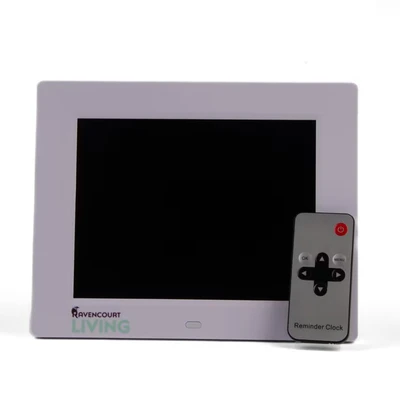 Image of Ravencourt Living Rosebud White Reminder Clock Easy To Read 8&quot; Display Battery Powered Add Reminders For All Events The Eldelerly Or Dementia Sufferers REMC001W