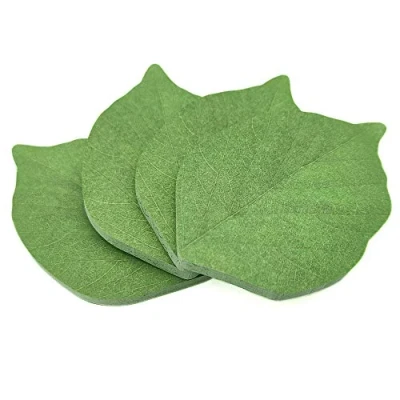 Image of 4 Packs Beautiful Green Leaf Shaped Sticky Notes Stickers Can be Used for Paper Notepads to Recording Thing and DIY Decoration(Green),SYBQT 4,95 mm * 65