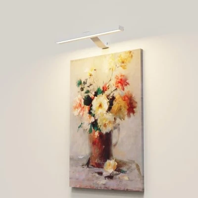 Image of CGC Lighting USB Rechargeable Battery Magnetic Wireless Wall Light Over Mirror Picture (White Libra)