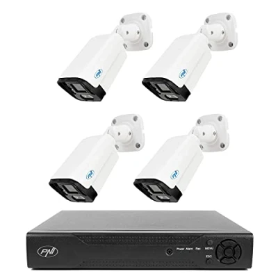 Image of NVR PNI House IP716 video surveillance package, 16 channels 4K, H.265, 4 IP125 cameras with 5MP, IP66