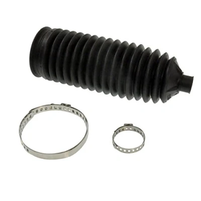 Image of 48203JD01A, D82031KA0A Steering Rack Boot BLUE PRINT ADN181506 Thermoplast Front Axle Left, Right with clamps 14, 50mm 168mm