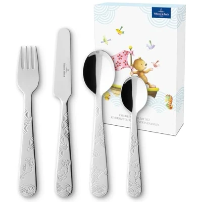 Image of Villeroy &amp; Boch Children&#039;s Cutlery Set Happy as a Bear 4 Piece