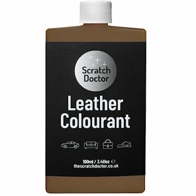 Image of Scratch Doctor Leather Colourant Restore &amp; Repair Faux Vinyl Paint for Furniture Sofas Car Seats Shoes Handbags (Camel, 100ml)
