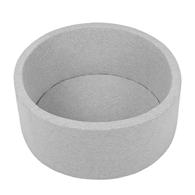 Image of Selonis Soft Ball Pit Pool 70X30cm/No Balls Round For Baby Toddler Foam, Light Grey:White/Grey/Mint