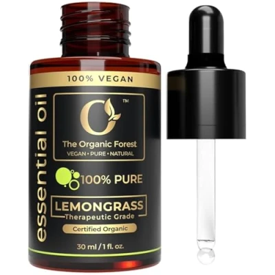 Image of Pure Lemongrass Essential Oil 100% Organic, Skin Safe, Perfect for Diffusers, Candle Making, Hair Care &amp; Natural Fragrance Oil, Ideal Relaxation Mosquito Repellent