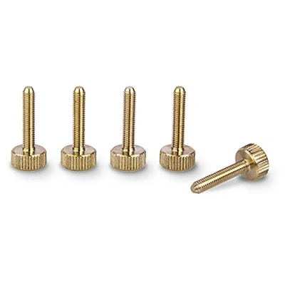 Image of PrecisionGeek Brass M3 x 15mm 8mm Dia Flat Knurled Thumb Screws (Set of 5) Computer case Hand Grip