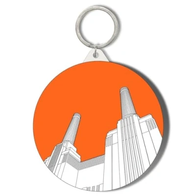 Image of Gift Insanity BATTERSEA POWER STATION ORANGE SHORT CHAIN KEYRING BOTTLE OPENER