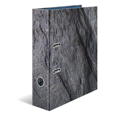Image of HERMA 19652 Folder A4 Natural Stone, 7 cm Wide, Cardboard with Inner Print for School and Office, Sturdy Children&#039;s Ring Binder Made of Boys Girls