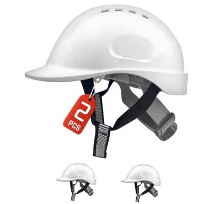 Image of MUSTBAU Hard Hats Construction Industrial Safety Helmet Hat With Chin Strap 6 Point Harness, Wheel Ratchet Adjust 52 66 cm EN 397