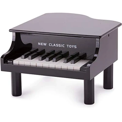 Image of New Classic Toys 2042850 Wooden Book for Toddlers 3 Boys and Girls Baby Gifts, Kids Musical Instruments Childrens Three Year Old, Grand Black, Piano
