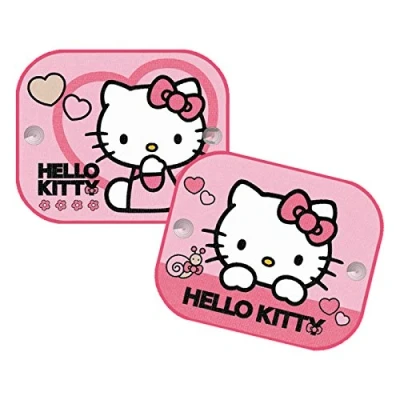 Image of ☼ Set of 2 Sun Shades for a Car&#039;s Side or Rear Windows Anti UV EN 71 Cups ▵ Hello Kitty