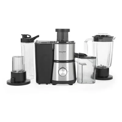 Image of Salter 4 In 1 Juicer &amp; Blender Fruit Smoothie Maker, 1L Jug Blender, Includes 600ml Sports Bottle Fridge Storage Container, Coffee Spice Grinder, 2 Speed Settings Pulse, 400W, EK4294