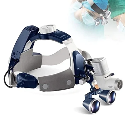 Image of 2.5/3.5X420mm Medical Binocular Loupes Glasses Magnifier+5W LED Headlight Dental Headlamp Surgical Illuminator(Size:3.5X)