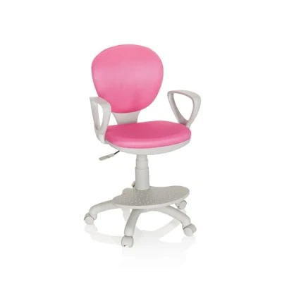Image of hjh OFFICE Children&#039;s chair desk KID COLOR G1 Fabric Height Adjustable ergonomic growing with armrests Pink