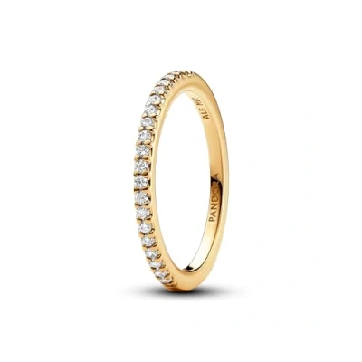Image of Pandora Timeless 14k Gold plated ring with clear cubic zirconia, 52