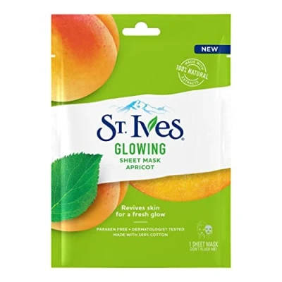 Image of St Ives 23ml Sheet Mask Glowing Apricot (Pack of 6), Green