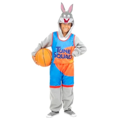 Image of Funidelia Space Jam Bugs Bunny Costume Looney Tunes for boy Basket, Cartoons Costumes kids, accessory fancy dress &amp; props Halloween, carnival parties Size 5 6 years Grey/Silver