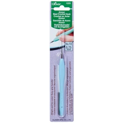 Image of clover Amour Crochet Hook: 0.75mm, Blue
