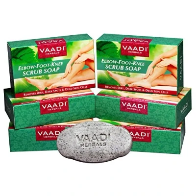 Image of Vaadi Herbals Elbow Foot Knee Scrub Soap 6x75g