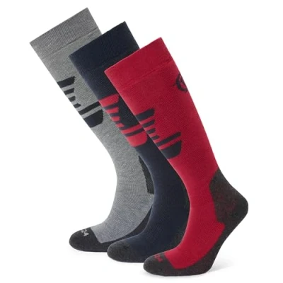 Image of TOG24 Bergenz 3 Pack Womens Ski Socks Dark Indigo/Dark Pink/Light Grey Marl Multicolour One Size