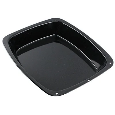 Image of Spares2go Large Vitreous Enamel Roasting Tin Oven Baking Tray