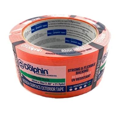 Image of Heavy Duty Rough Surface Exterior Masking Tape Clean Peel UV Resistant, Orange 48mm x20m (2)