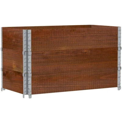 Image of vidaXL Pallet Collars 3 pcs Brown 100x50 cm Solid Wood Pine