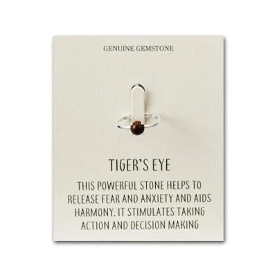 Image of Philip Jones Tigers Eye Adjustable Ring with Quote Card