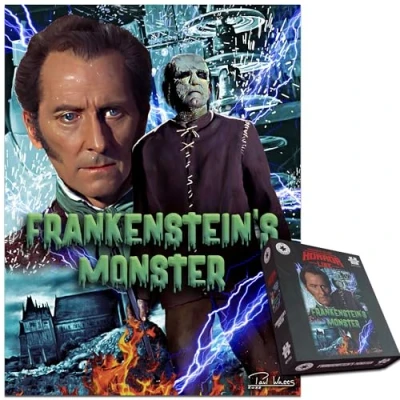 Image of Frankenstein Horror Collection 1000 Piece Jigsaw Puzzle Classic Sci Fi Masterpiece Featuring Victor and His Monster For Adults Size 66 x 50 cm