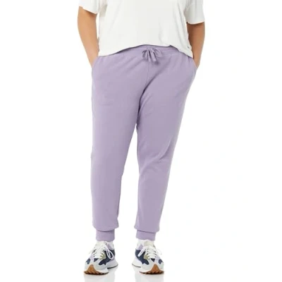 Image of Amazon Essentials Women&#039;s Fleece Cuffed Jogging Bottoms (Available in Plus Size), Grape, XS